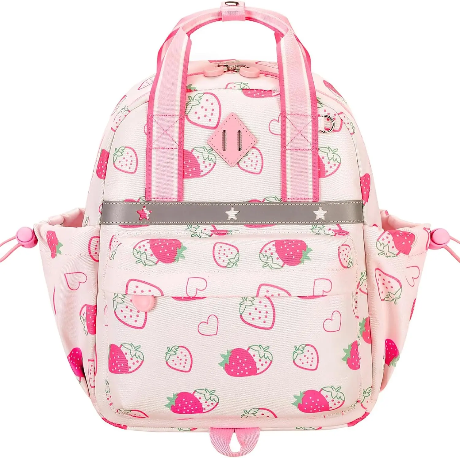 Toddler Backpack for Girls 2-4 Mini Diaper Daycare Bag Preschool Kids Bookbag for Kindergarten Elementary School Travel, Strawberry