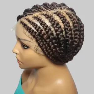 Large Cornrow Braided Wig: Handmade Lemonade Braids. Full Lace cap with Baby Hair
