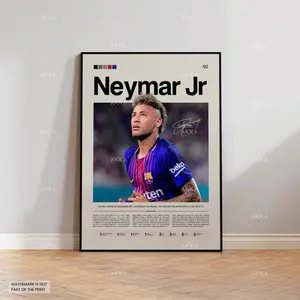 Neymar Jr Poster, Neymar Barcelona Print, Framed O'Ney Art, Barcelona Fan Gift Idea, Neymar Jr Decor, Football Barcelona Poster