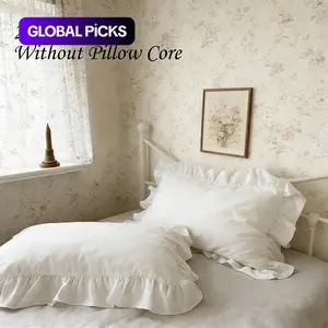 2pcs Ruffled Pillowcases Set, Plain Color, Lightweight Breathable, Soft Comfortable, All-Season Use, Home Bedding Accessories, Soft Comfy Bedding #GLOBAL PICKS