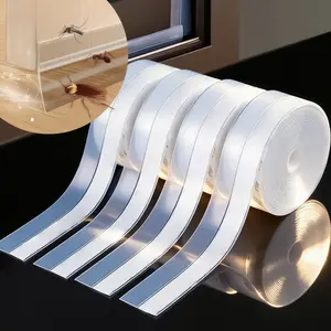 4 volumes 5M Door Weather Stripping（3.5MM Width) Weather Stripping Door Draft Stopper Adhesive Seal Strip Anti Draft Insulation Tape for Doors Windows and Shower Doors Weatherproof