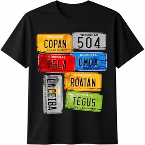 Colorful Printed Casual Cotton Short Sleeve Honduras, Copan, Tela, Omoa T-Shirt For Men Women
