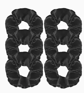 12pcs Satin Silk Hair Scrunchies for Women, Solid Color Non-Damaging Elastic Ties, Perfect for High Ponytail & Daily Casual Gift