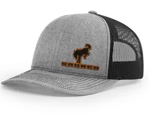 Ford Bronco Logo Side Panel Laser Engraved Leather Patch Richardson 112 Snapback Trucker Hat Cap Unisex 60% Polyester 39% Cotton 1% Spandex