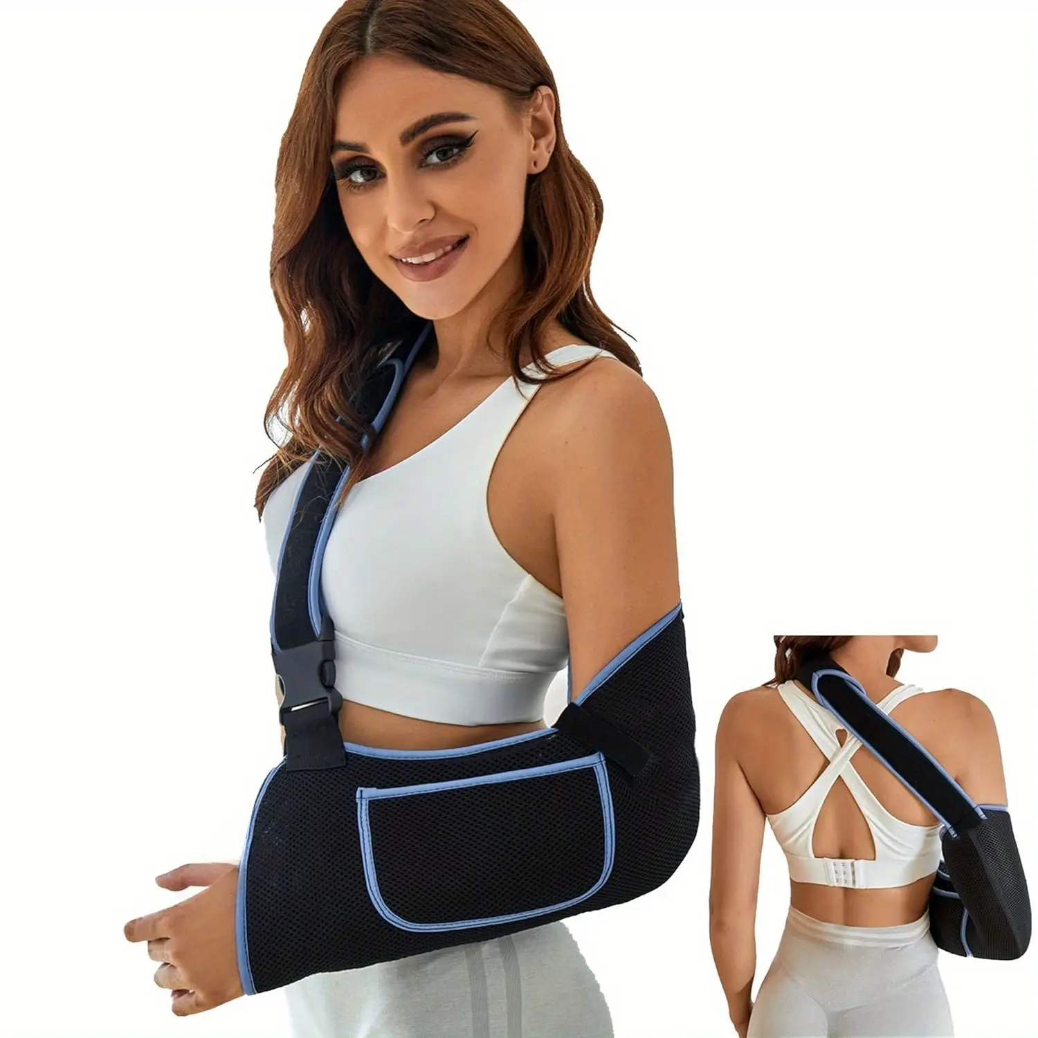 Unisex Lightweight Breathable Arm Sling - Soft Padded Shoulder Immobilizer with Adjustable Strap, Comfortable to Wear, Ideal for Arm Discomfort, Sports Strains, Post-Surgery Care, Immobilizes
