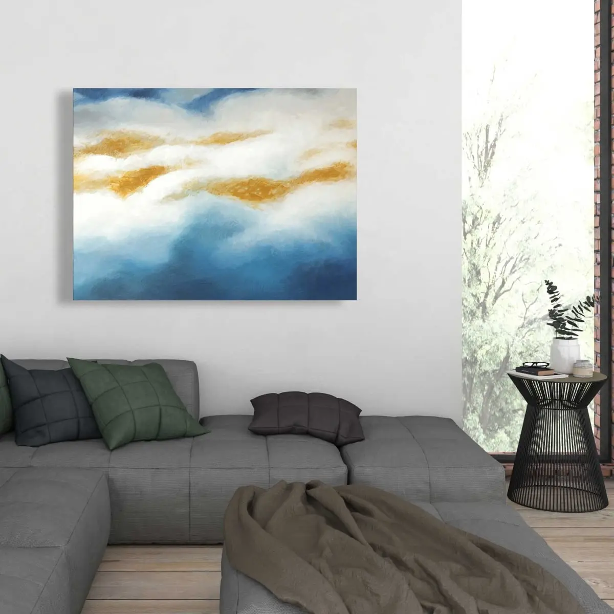 212 MAIN Abstract Clouds Contemporary Wall Art Print - 36x48 in Minimalist Room Aesthetic Decoration, Pinterest Aesthetic Stress Relief Home Decor, Ideal Artwork Gift for Sweet Home