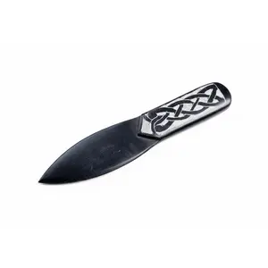Black Soapstone Athame – Celtic Engraved Ritual Blade Spiritual Clarity Sacred Tools Energy Work Negative Influences Altars