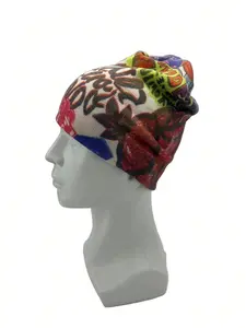 Y2K Style Brimless Beanie Hat With Gothic Print, Warm Knitted Cap For Men And Women, Outdoor Winter, All-Over Print, Stackable Beanie