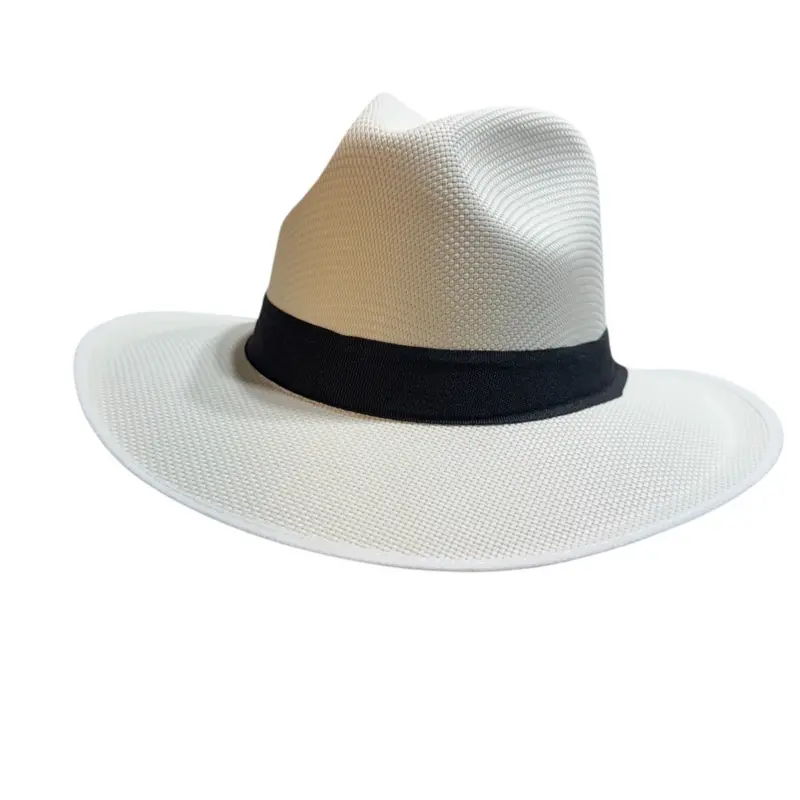 Aguadeño Panama-Style Hat - Unisex Lightweight & Durable White Fedora with Black Band Made in Colombia