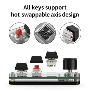 2.4G 3-key Customize Bluetooth Keyboard Macro Knob Copy Paste Shortcut Key E-sports Game Mini Mechanical Hot Plug Mini Keyboard