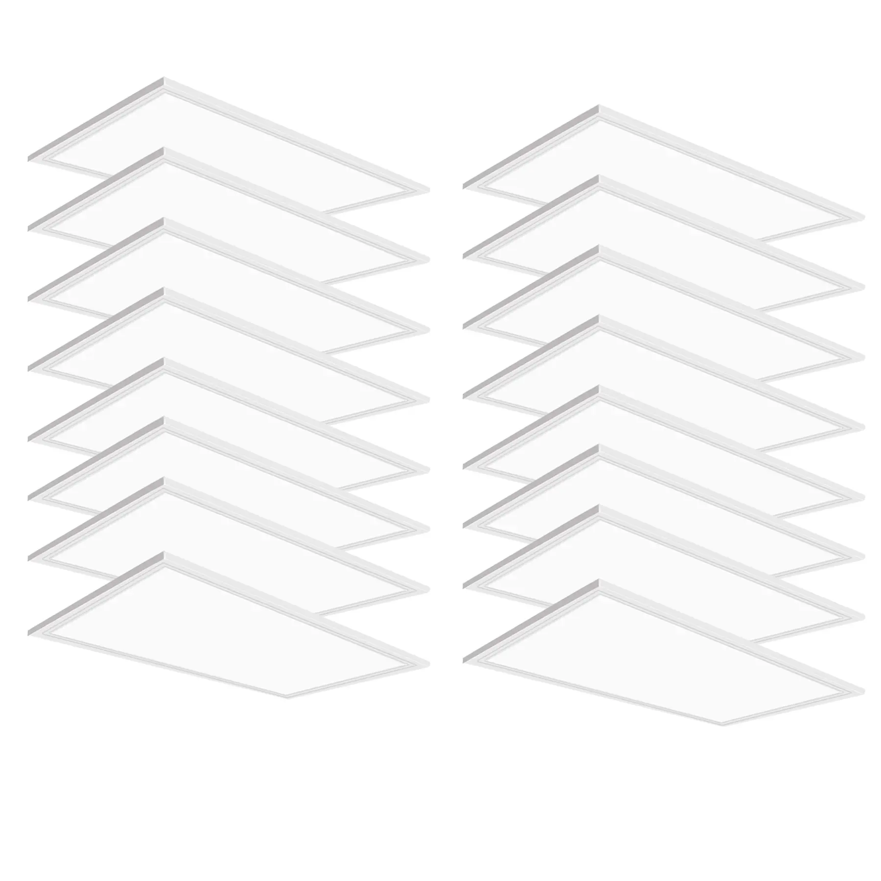 16 Pack 2x4 LED Panel Lights 75W 7800 Lumens 5000K White Energy Efficient 0-10V Dimmable High-Quality Luminaire Replacement for Office Kitchen & More