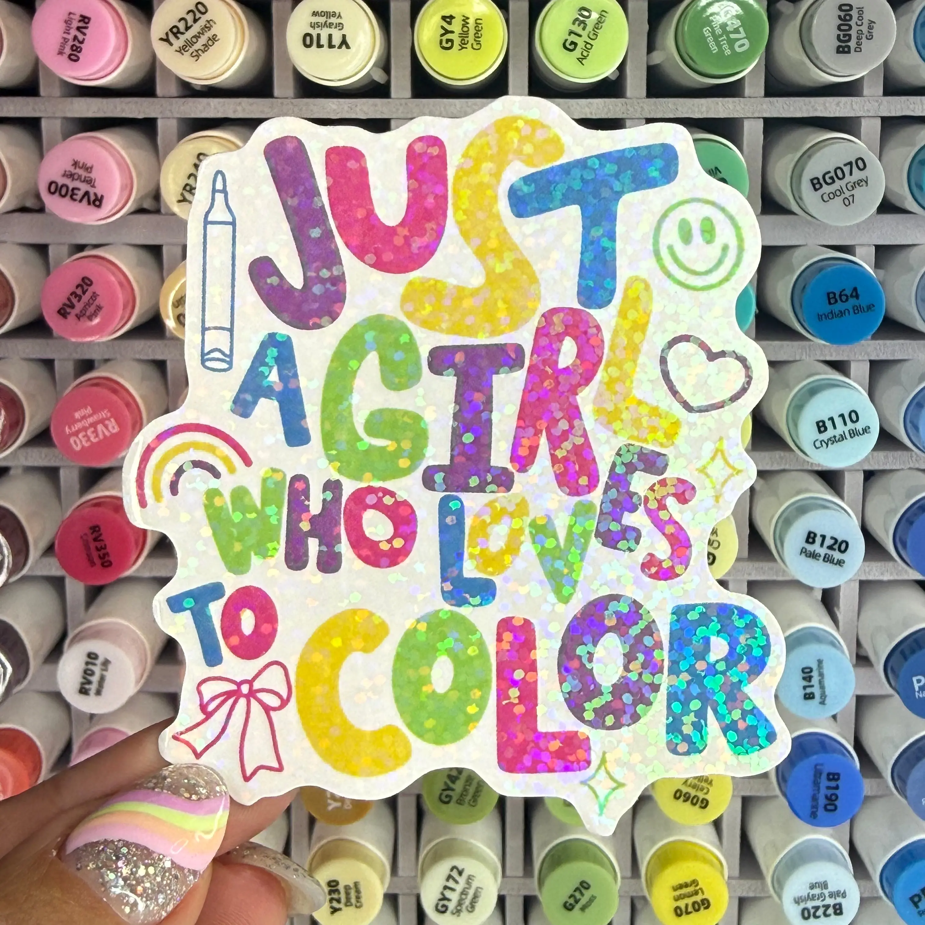 Just a Girl Who Loves to Color Sticker