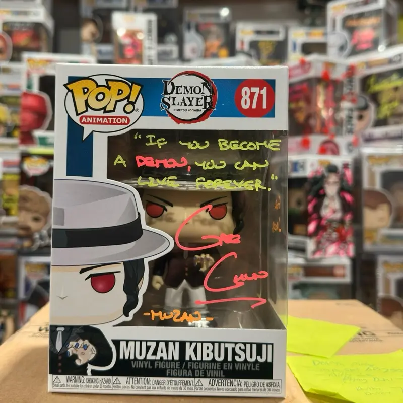 Funko Pop Demon Slayer Muzan Action Figure, Signed by Greg Chun