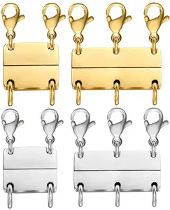 Layering Necklace Clasp 18 K Gold and Silver Separator for Stackable Necklaces