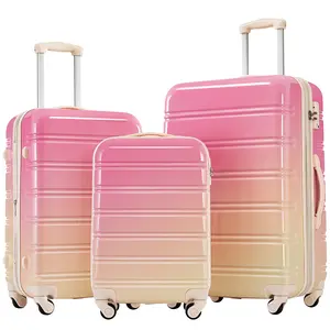 Luggage Set 3 Piece, Hard Expandable Luggage Set with Spinner Wheels, Lightweight Ombre Luggage 20+24+28 Inches