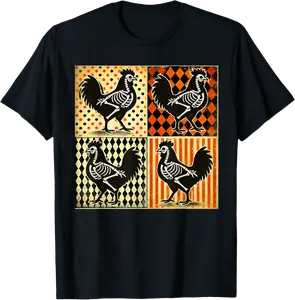 Halloween Chicken Skeleton Chicken Farm Animal Spooky T-Shirt - 48B0FB36D46Y