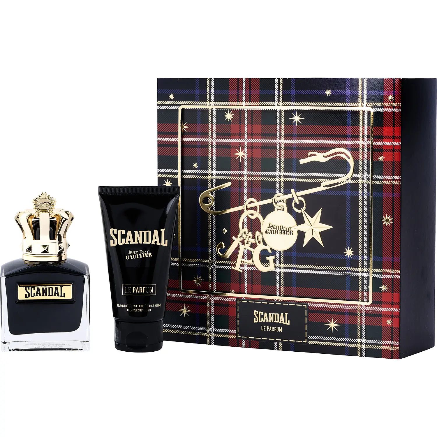 Jean Paul Gaultier Scandal Le Parfum Pour Homme Set-Eau De Parfum Intense Refillable Spray 3.4 Oz & All Over Shower Gel 2.5 Oz For Men