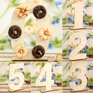 DIY Wooden Number Donuts Wall Display Stand Numbers Donut Stand Backdrop Dessert Wooden Hanger Doughnut Rack Wedding Table Decor Home Decorations And Display Birthday Decoration