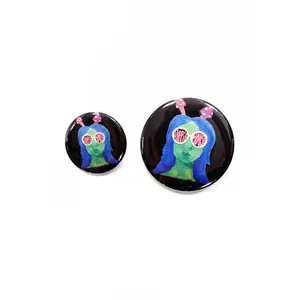 Alien Hippie House Button
