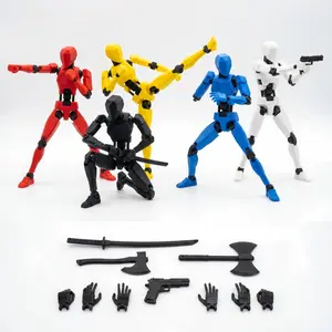 Viral T13 Multi-Jointed Action Figure Titan 13 Robot with Weapons 3D Printed Movable Figure for Stop Motion Desktop Decor Extreme Posability Endless Customization ABS Resin Safe Materials Cyberpunk Vibe, 3D Printed Stuff,summervibes