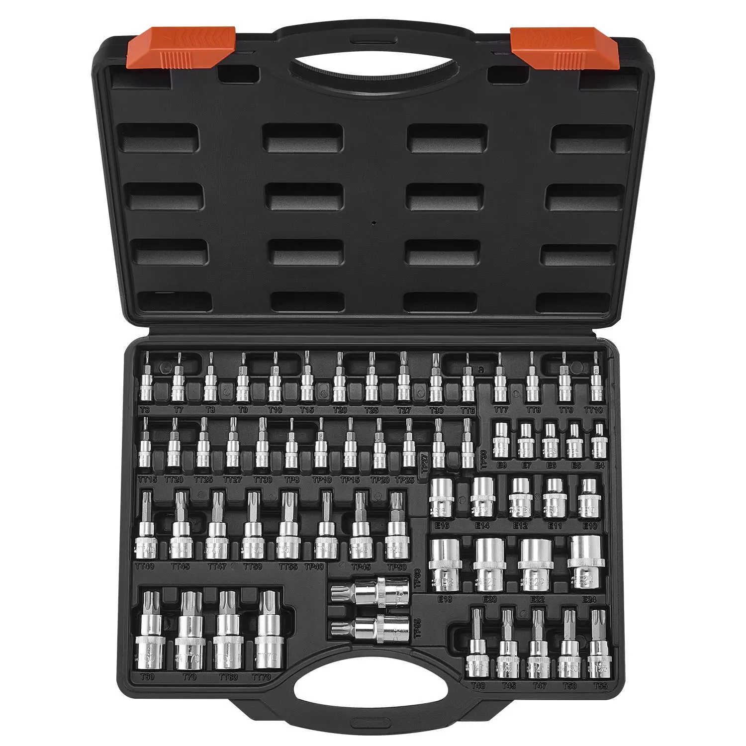 【Summerfinds】VEVOR 60-Piece S2 Alloy Steel & Cr-V Steel SetTorx Socket BitsMechanic ToolsSpecialty Mechanic Tools, Socket Wrench Set, Drive Socket Set