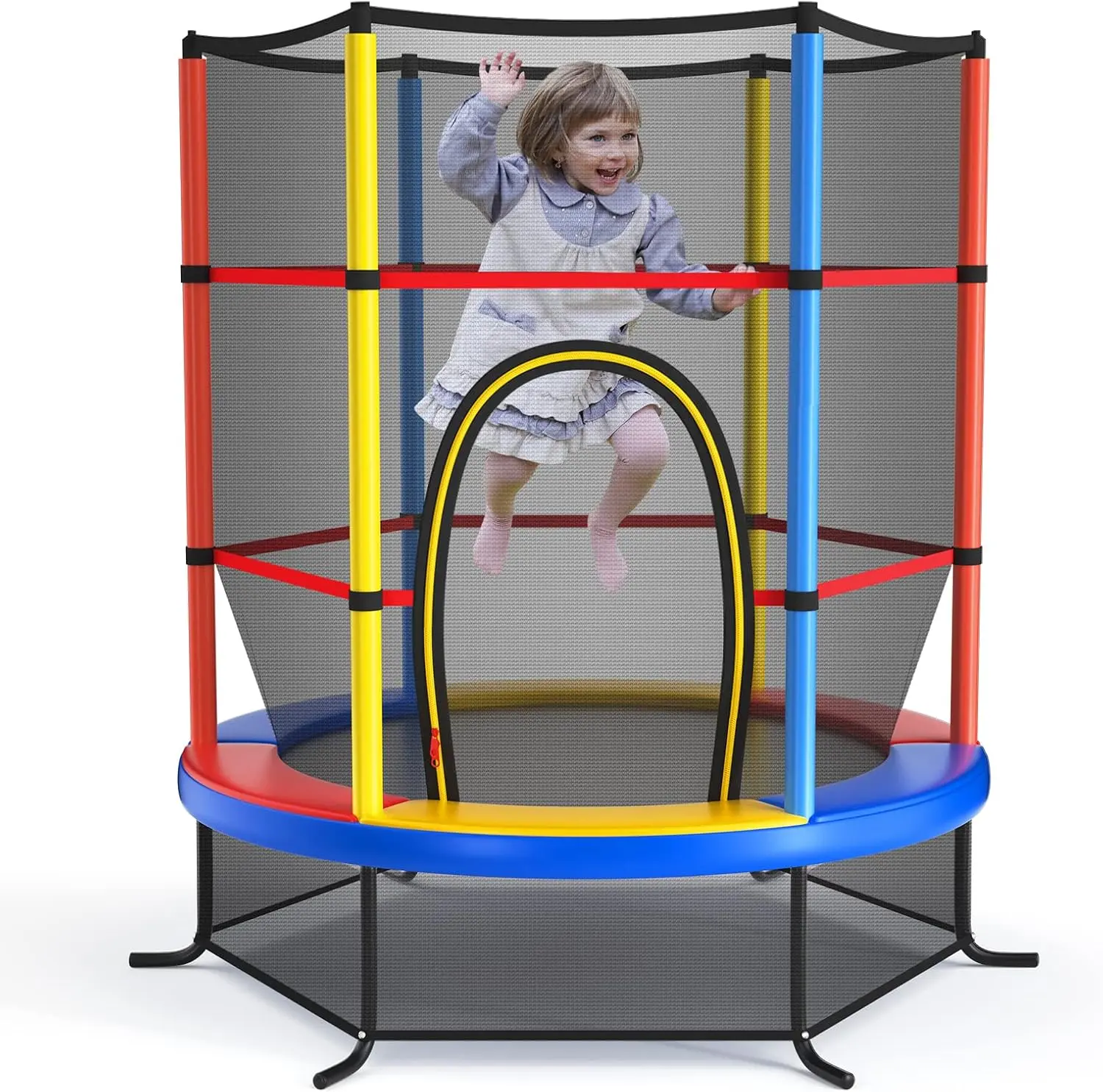 Costway  55"/60" Trampoline, ,No-Gap Jumping Mat, Easy to Assemble, Indoor/Outdoor, Ideal Gift for Boys and Girls，Christmas Festival Gift Black Friday Cyber Monday