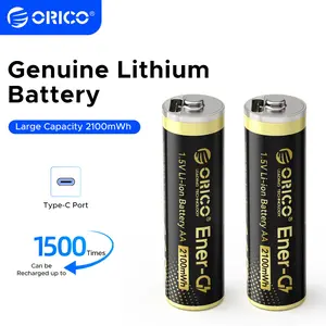 ORICO 1.5V 2100mWh Rechargeable Batteries 8-Pack, 1-Hour Fast Charging, Type-C Port, Double-Layer Shell, 1500 Cycle Life, for Remote Controls & Electronic Toys-EG