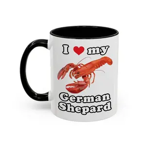 Stylish Ceramic Funny Lobster "I Love My German Shepherd" Coffee Cup, Beverage Mug - scs15997