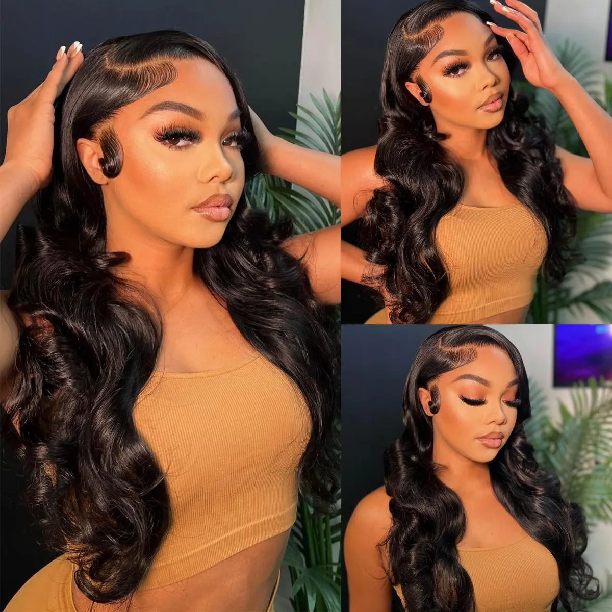 TInashe Body Wave 13x4 HD Lace Frontal Wig Huamn Hair Super Natural Pre-Plucked Hairline Glueless Pre-Bleached Knots Human Hair Wig