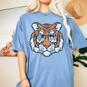 Comfort Colors Retro Detroiit Tiger Baseball Shirt, Sport Game Day Apparel Shirt, Tiger Womenswear Summer Vibes Top