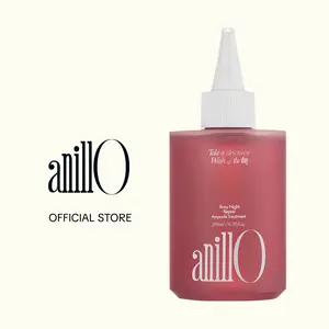 anillO Rosy Night Hair Ampoule Treatment for Damaged Hair - Official Product Water-to-Cream Repair Formula with Peptides & Amino Acids - Frizz Control, Color Safe, Silicone-Free, Floral Musk Scent 6.76 fl oz