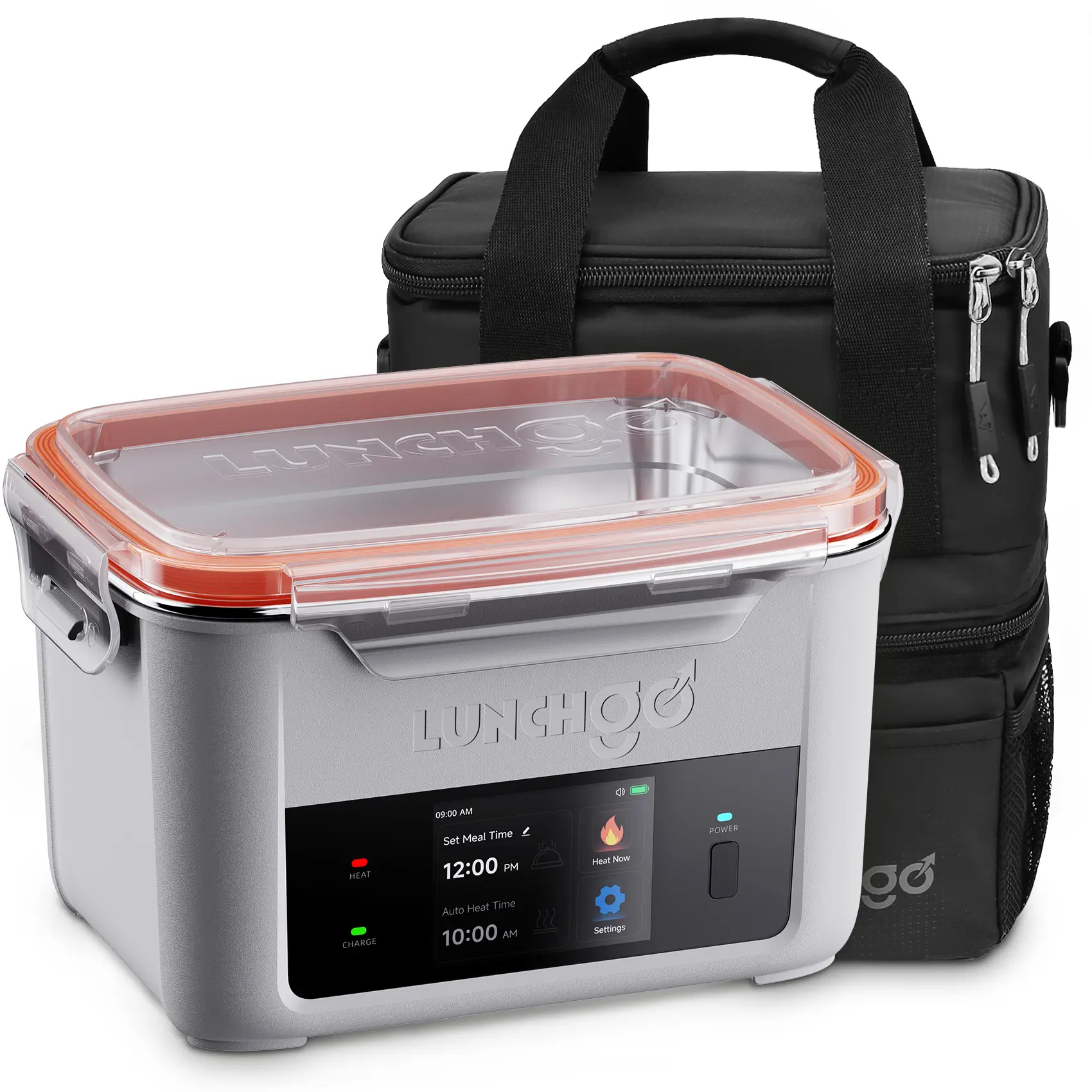 LUNCHGO G1 Smart Cordless Heated Lunch Box - Insulated Steel Tableware, Battery Powered, 5-Cup Capacity, 250°F Max Heat, Scheduled Heating, Ideal for Work & Travel