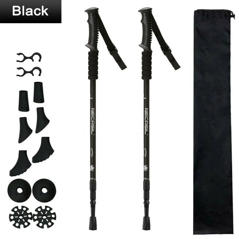 Trekking Poles Lightweight Aluminum Hiking Walking Sticks, Ayamaya Adjustable Collapsible Trekking Pole with Cork Grip Outdoor for Men Women