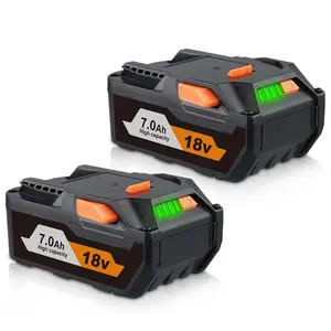 2 Packs 7000mAh 18V R840085 Lithium Battery Replacement for Ridgid 18V Tools Battery Compatible with R840087 R840083 R840086 Cordless Drill Tools