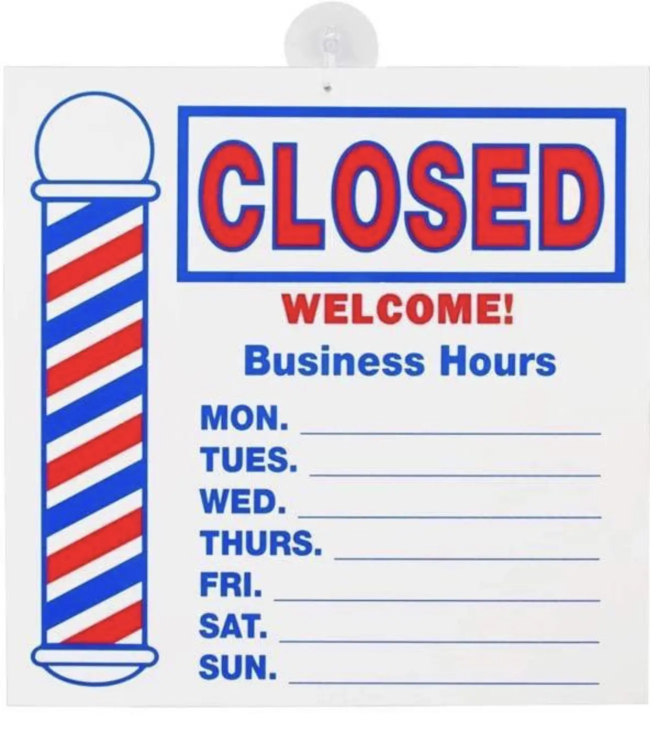 Scalpmaster 16" x 16" Barber Shop Double Sided Open/Closed Business Hours Sign