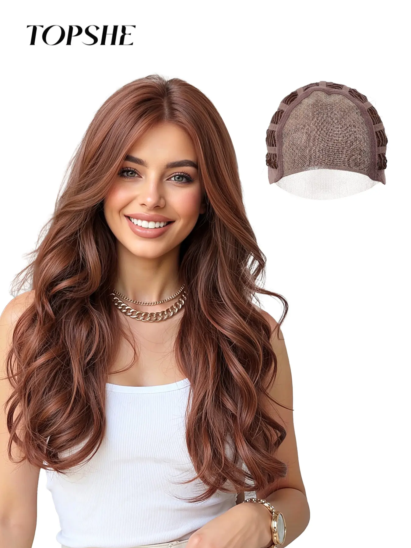 Topshe Mono Wig 6.5x5.5 HD Front Lace Deep 20 Inches, Women's Synthetic Hair for Daily Use and Fashion Styling, Lace Frontal Wig, Wavy Synthetic Wigs
