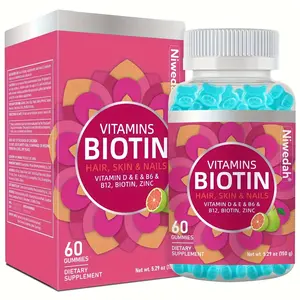 Niwedah Optimum Biotin 3,000mcg Gummies - 60 Count Dietary Supplement for Hair Skin and Nails, Healthcare Vitamin for Strength & Growth, Fitness Wellness Support, Edible Berry Chews for Men & Women
