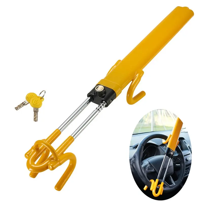 Steering Wheel Lock - Heavy Duty Antitheft Device and Car Security Lock with Adjustable Locking and 3 Keys - Great Vehicle and Truck Deterrent, Convenience, Compatibility, Automotive, Car Accessories