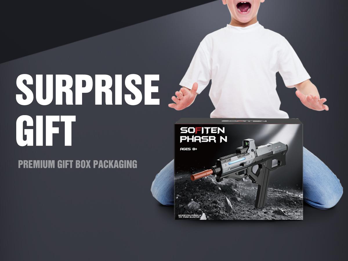 SOFITEN Phasr N, 7.4V Full-Auto High Speed Toy Foam Dart Blaster set with Tactical Vest / 2 style Darts / Scopes / Modular Battery / Extended Magazine(*18) Ideal Toy Gun for nerf guns fans;For boys girls 8+ Gift / outdoorfun/ birthday / valentine gift