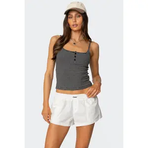 Striped Henley Tank Top