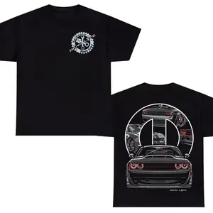 Dodge Challenger SRT Hellcat Widebody T-Shirt – Black Modern Muscle Car Graphic Tee, Red Eye Performance Design, American Muscle Streetwear for Men & Women, Dodge Enthusiast Gift