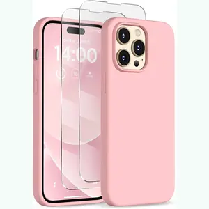 3 PCS [1 Phone Case with 2X Clear Screen Protectors] Liquid Case Casing Full Body Shockproof Protective Cover Lightweight Shockproof Cover Slim Thin Phone Case [with 2X Screen Protectors] for iPhone 17 16 15 14 13 12 11 Pro Max Accessories
