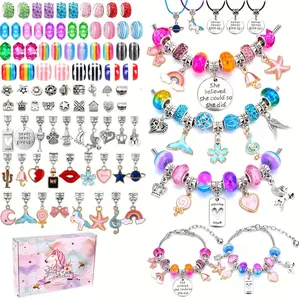 118 PCS Charm Bracelet Making Kits Jewelry Making Kit for Arts and Crafts for DIY Craft Kits Gifts for Birthday Christmas Valentine Gifts