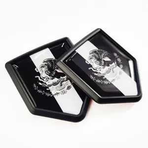 Black Mexico Flag Decal Sticker  Emblem Mexican Flag  Decoration Accessories Shield for   , 2 Pack