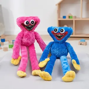 40cm Huggy Wuggy Plushie Poppy Playtime Blue Pink Scary Stuffed Doll Soft Plush Toy Kids Birthday Halloween Gift Home Collectible Decor Toy