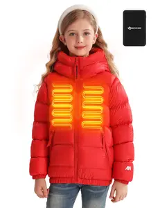 ANTARCTICA GEAR Kids Heated Jacket with 12V/5A 10000 mAh Battery Pack, 3 Heated Areas Winter Coat for Boys & Girls