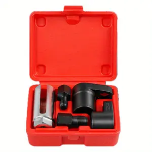 5 pcs/set Oxygen Sensor Socket Wrench Set - 3/8" and 1/2" Drivers, 7/8" (22mm) Metric Socket, with Durable Red Housing - Essential Tool Kit for Efficient Sensor Removal