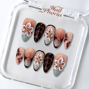 NailPhoria AUTUMN WHISPER - Handmade Press-On Nails | Reusable, Salon-Quality, Long-Lasting, Glossy Design