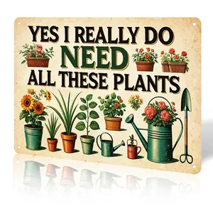 Vintage Garden Gifts Metal Sign 8X12 Inch for Home Garden Greenhouse Living Room Bedroom Yard Outdoor Decor Durable High-Quality Nostalgic Design