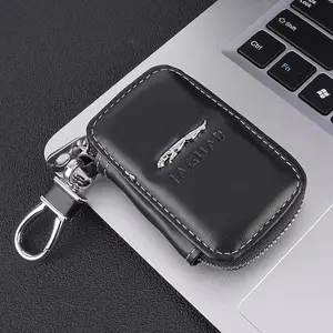 Leather Key Holder Car Keychain Key Bag Multi-Function Organizer Car Key Case Car Key Protector For Jaguar XF XFR Sportbrake E-Pace F-Pace F-Type I-Pace S-Type